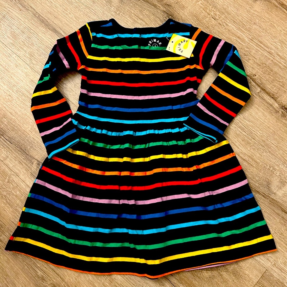 Primary Rainbow Stripe Dress